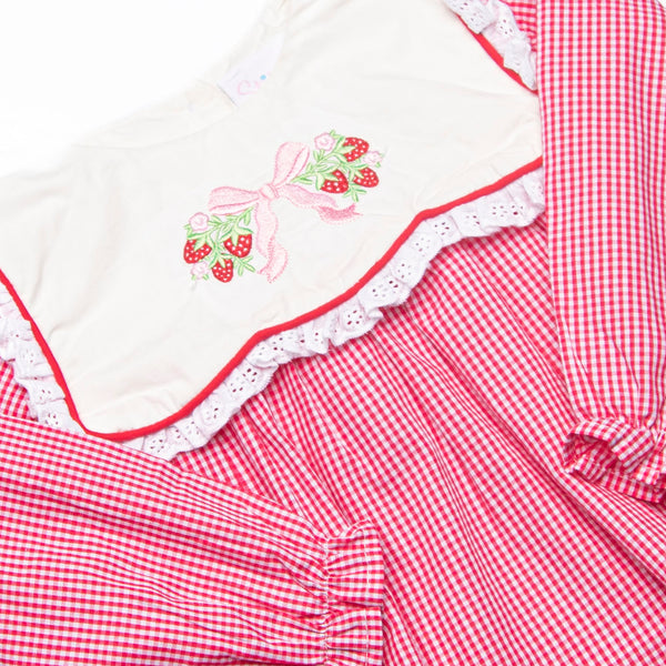 Berry Bows Embroidered Bubble, Red