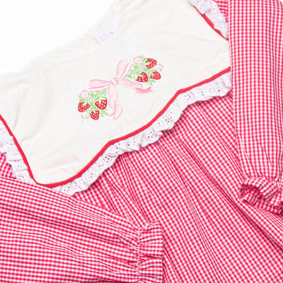 Berry Bows Embroidered Bloomer Set, Red