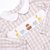 Noah's Ark Smocked Bubble, Tan
