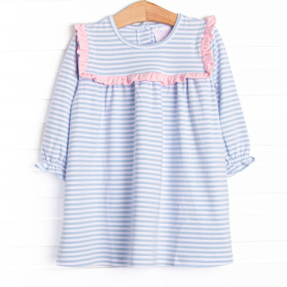 Bonnie Dress, Pink and Light Blue Stripe