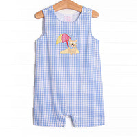 Corgi on the Coast Applique Jon Jon, Blue