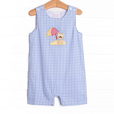Corgi on the Coast Applique Jon Jon, Blue