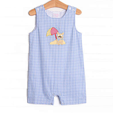 Corgi on the Coast Applique Jon Jon, Blue