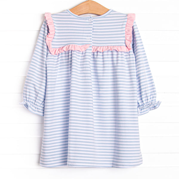 Bonnie Dress, Pink and Light Blue Stripe