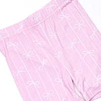 Ribbon Rows Bamboo Pajama Short Set, Pink