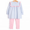 Bonnie Legging Set, Pink and Light Blue Stripe