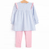 Bonnie Legging Set, Pink and Light Blue Stripe