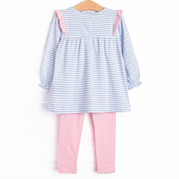 Bonnie Legging Set, Pink and Light Blue Stripe