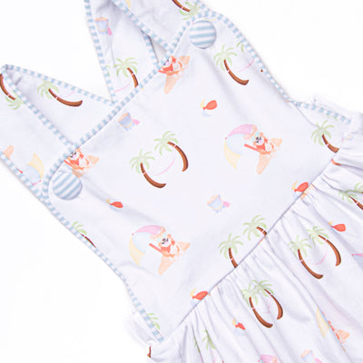Corgi on the Coast Sunsuit, Blue