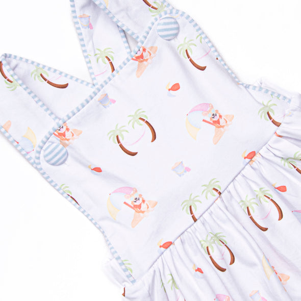 Corgi on the Coast Sunsuit, Blue