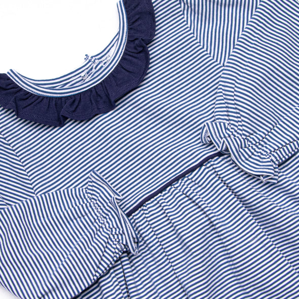 Berkley Long Sleeve Dress, Navy Stripe