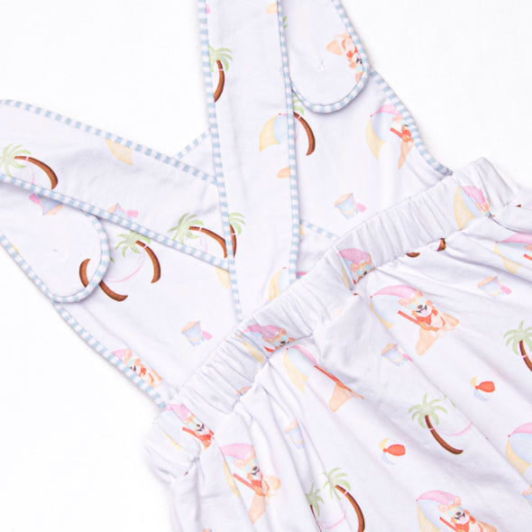 Corgi on the Coast Sunsuit, Blue
