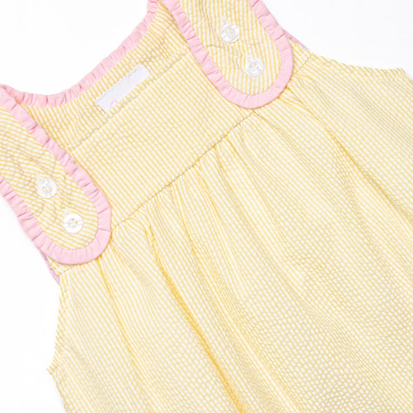 Charlotte Dress, Yellow Seersucker