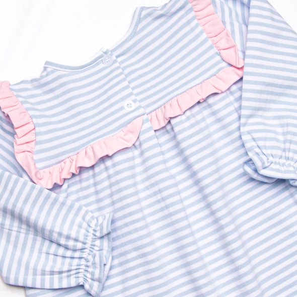 Bonnie Dress, Pink and Light Blue Stripe