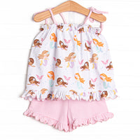 Siren Song Ruffle Short Set, Pink