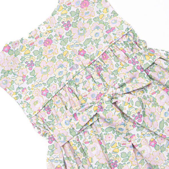 Properly Pleated Petals Smocked Bubble, Pink