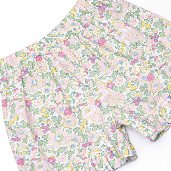 Properly Pleated Petals Smocked Short Set, Pink