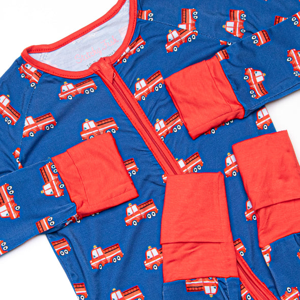 Sound the Alarm Bamboo Zippy Pajama, Blue