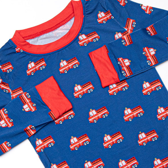 Sound the Alarm Bamboo Pajama Set, Blue