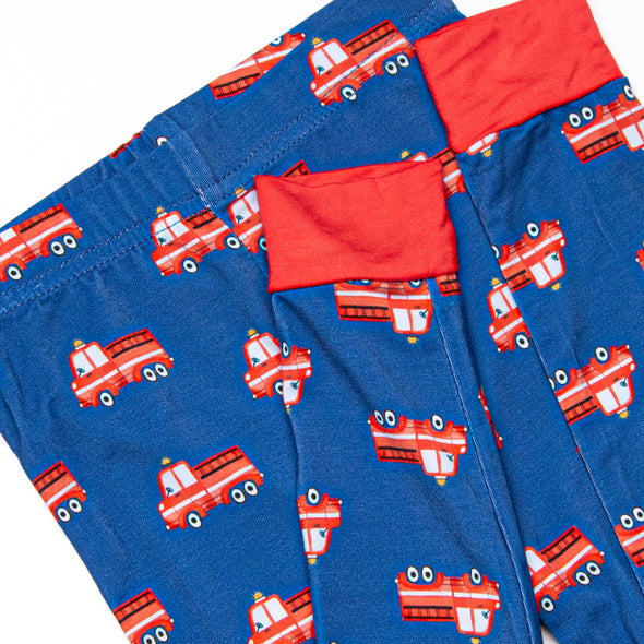 Sound the Alarm Bamboo Pajama Set, Blue