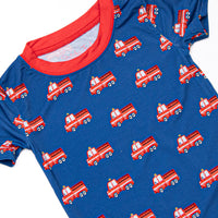 Sound the Alarm Bamboo Pajama Short Set, Blue