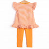 Go, Fight, Win Applique Legging Set, Orange