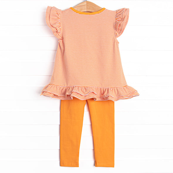 Go, Fight, Win Applique Legging Set, Orange