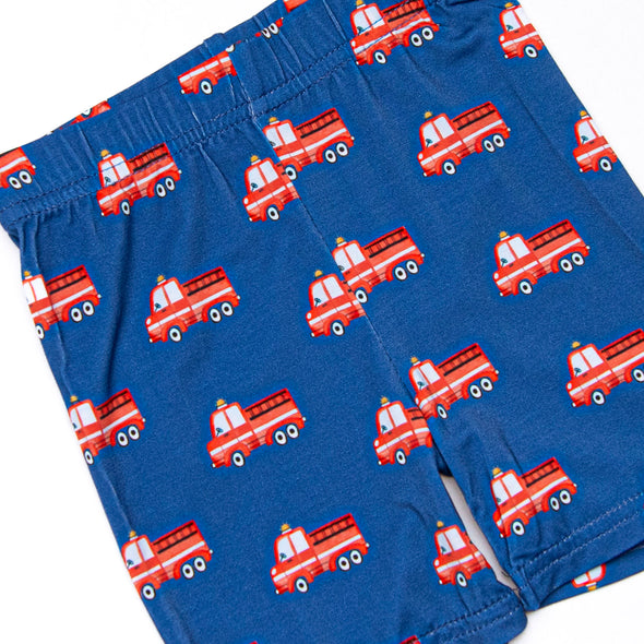 Sound the Alarm Bamboo Pajama Short Set, Blue