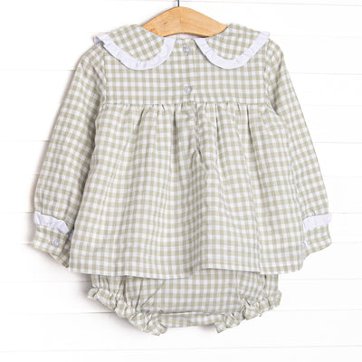 Reed Diaper Set, Green Gingham