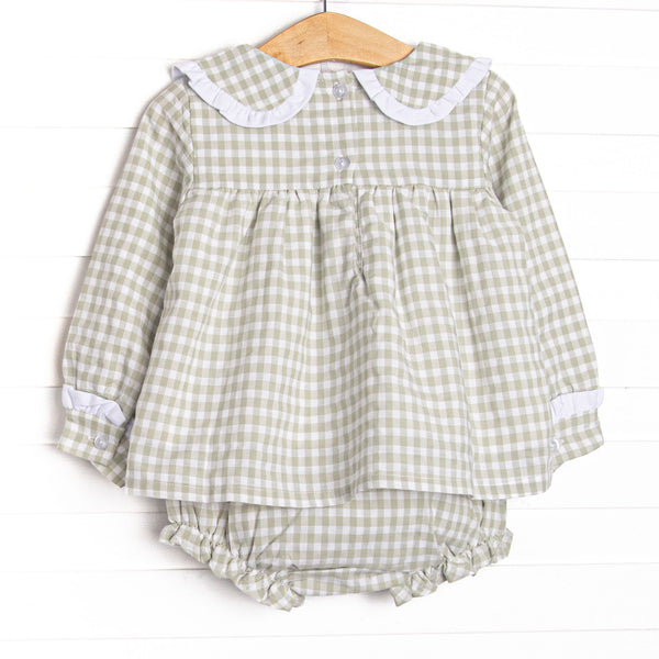 Reed Diaper Set, Green Gingham