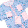 Blue Magnolia Bamboo Zippy Pajama, Blue