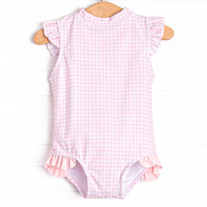 Tickled Pink Gingham One Piece, Pink