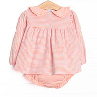 Lydia Diaper Set, Peach Stripe
