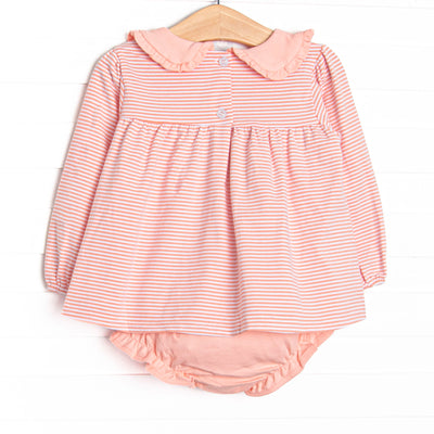 Lydia Diaper Set, Peach Stripe
