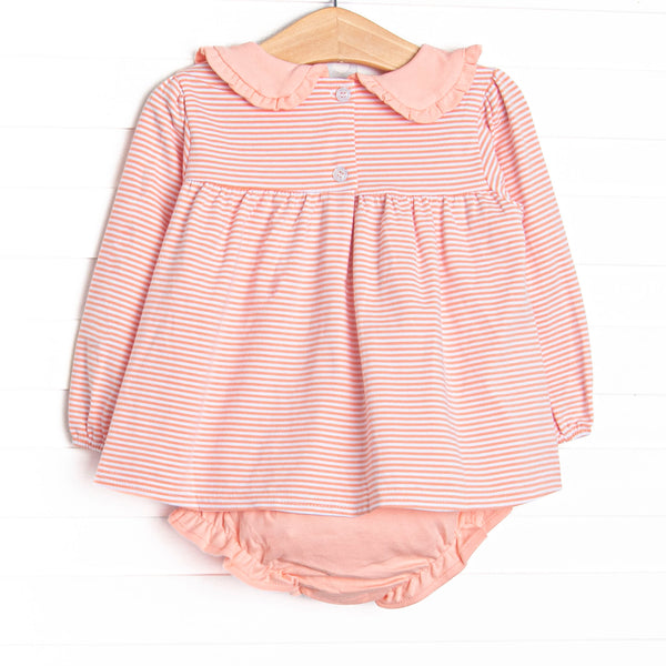 Lydia Diaper Set, Peach Stripe
