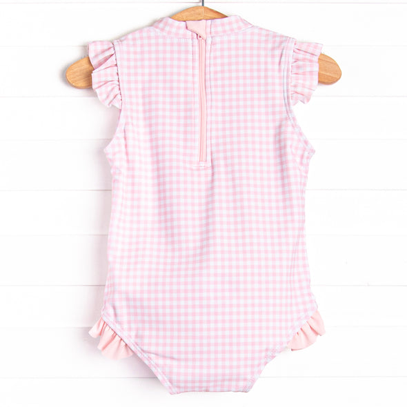 Tickled Pink Gingham One Piece, Pink