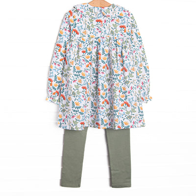 Emily Legging Set, Green Floral