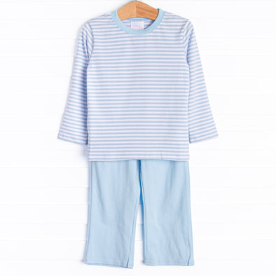 Charles Long Sleeve Pant Set, Blue Stripe