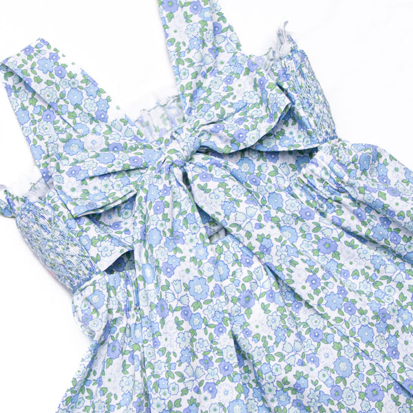 Raleigh Rose Buds Smocked Short Set, Blue