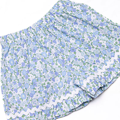 Raleigh Rose Buds Smocked Short Set, Blue
