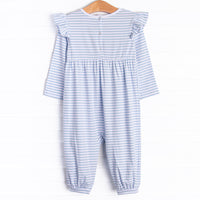 Gracie Romper, Blue Stripe