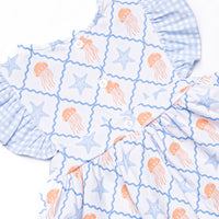 Blue Sea Stinger Side Tie Dress, Blue