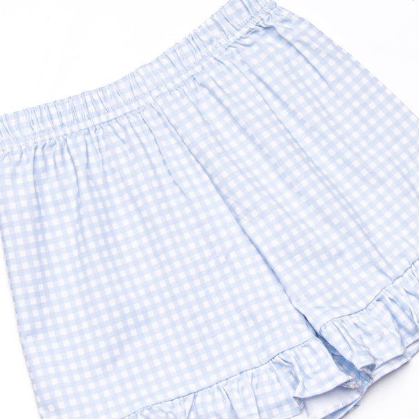 Blue Sea Stinger Ruffle Short Set, Blue