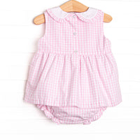 Beautiful Bows Smocked Diaper Set, Pink