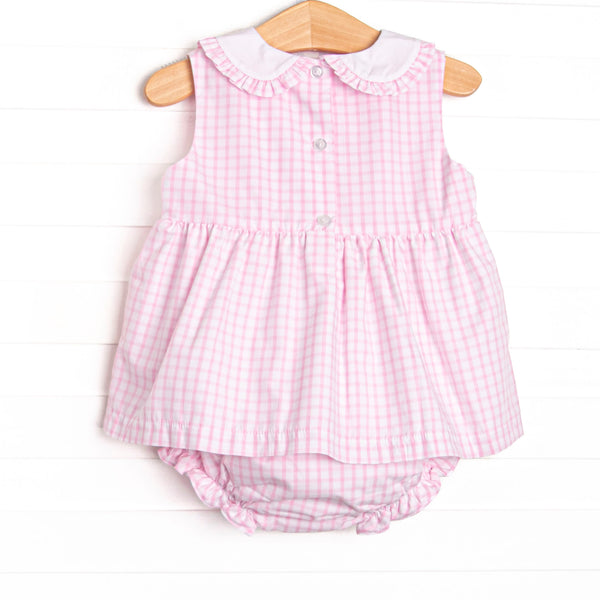 Beautiful Bows Smocked Diaper Set, Pink
