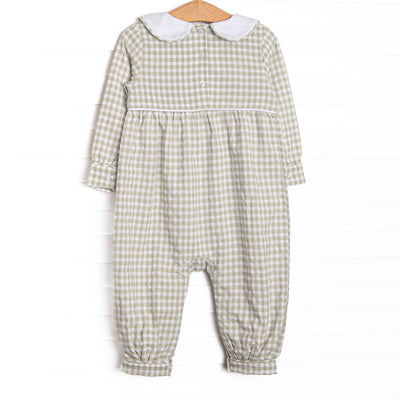 Reed Romper, Green Gingham