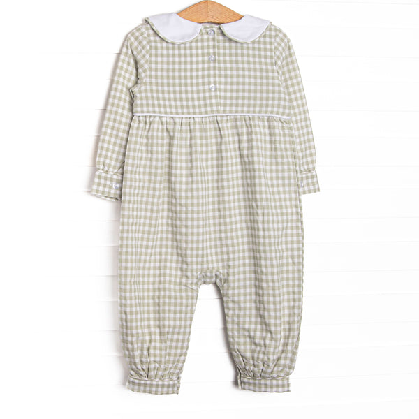 Reed Romper, Green Gingham