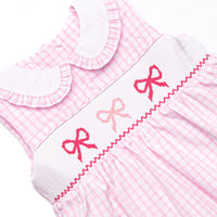Beautiful Bows Smocked Dress, Pink