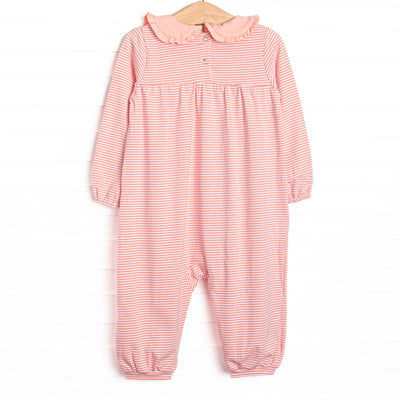 Lydia Romper, Peach Stripe