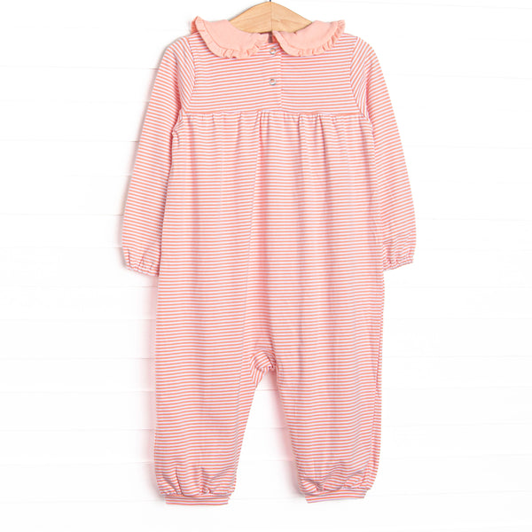 Lydia Romper, Peach Stripe
